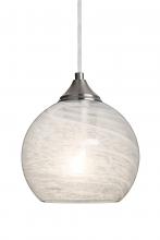 Besa Lighting 1JC-JILLYCL-SN - Besa, Jilly Cord Pendant, Vapor Clear, Satin Nickel Finish, 1x60W Medium Base