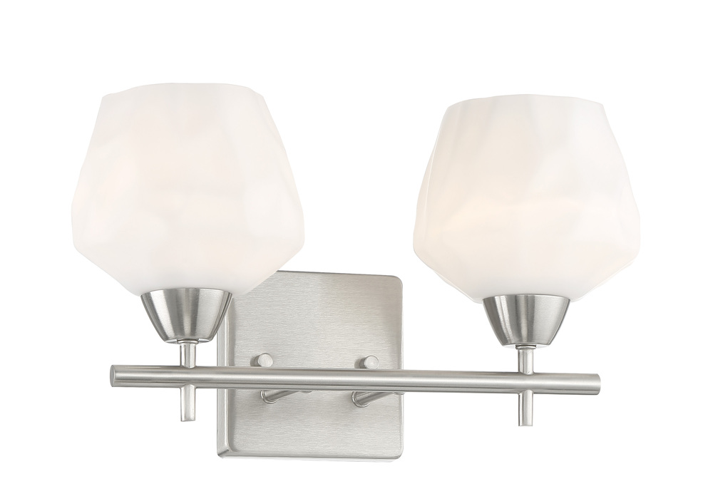 2 LIGHT, BATH FIXTURE IN METAL