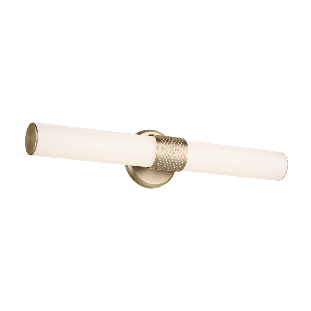 Sashi 24.25" Bath Bar Medium LED with White Glass in Champagne Bronze