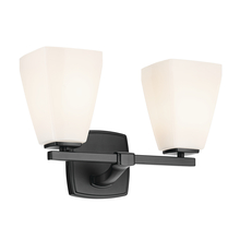 Kichler 55215BK - Marant 14.25" 2-Light Vanity Light with Opal Glass in Black