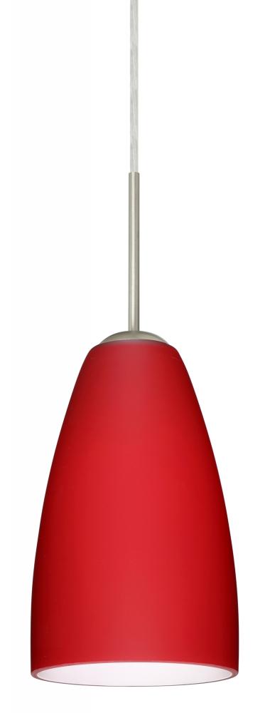 Besa Riva 9 LED Pendant Ruby Matte Satin Nickel 1x9W LED