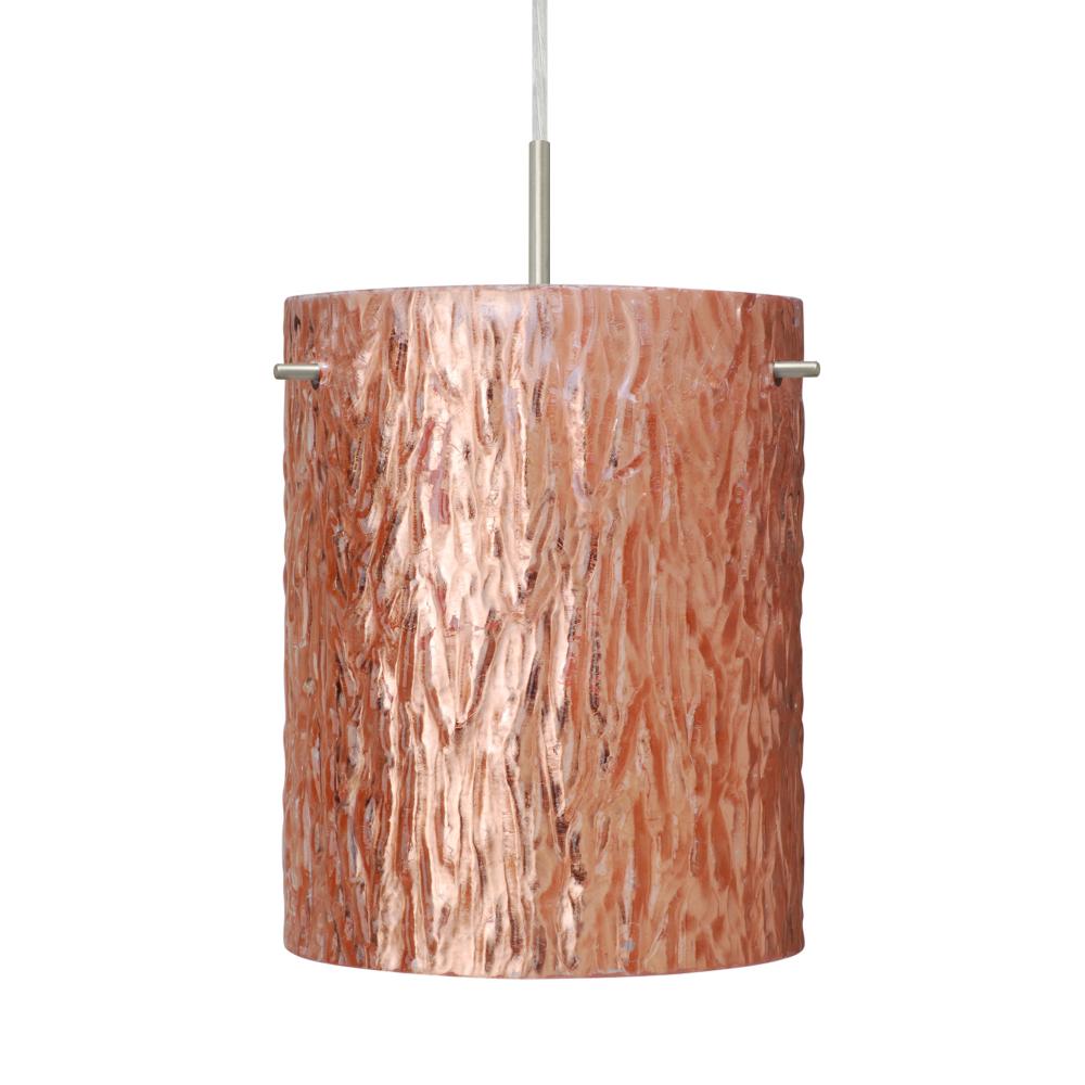 Besa Tamburo 8 Pendant, Stone Copper Foil, Black Finish, 1x100W MAX E26 Base