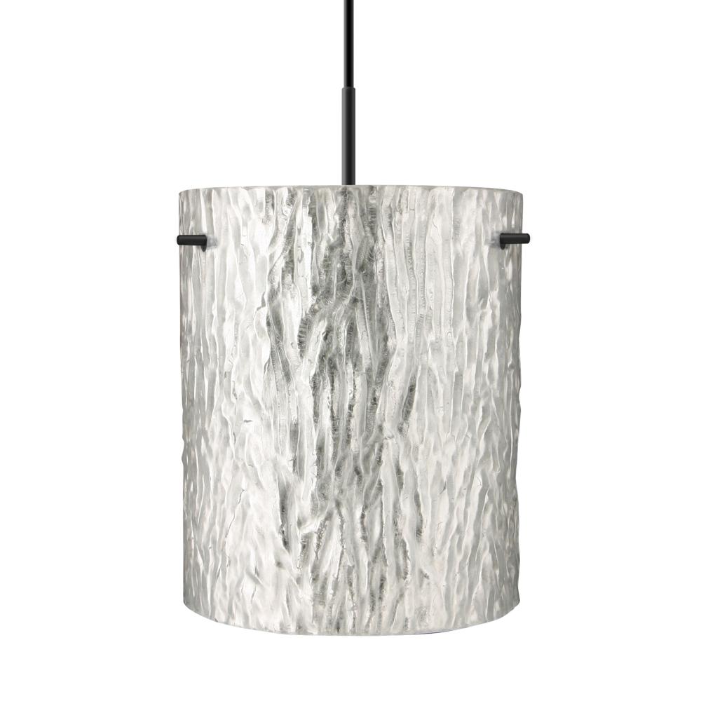 Besa Tamburo 8 Pendant, Stone Silver, Black Finish, Foil 1x100W MAX E26 Base