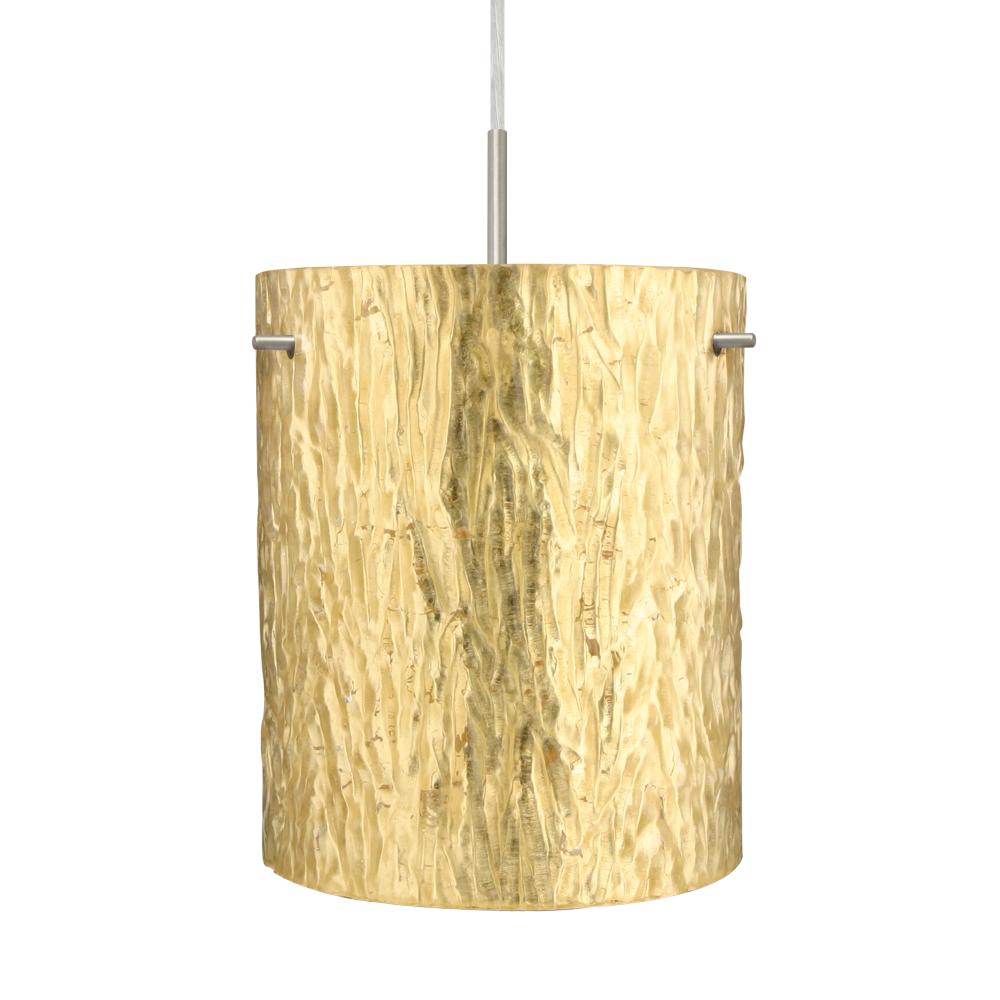 Besa Tamburo 8 Pendant, Stone Gold Foil, Black Finish, 1x100W MAX E26 Base