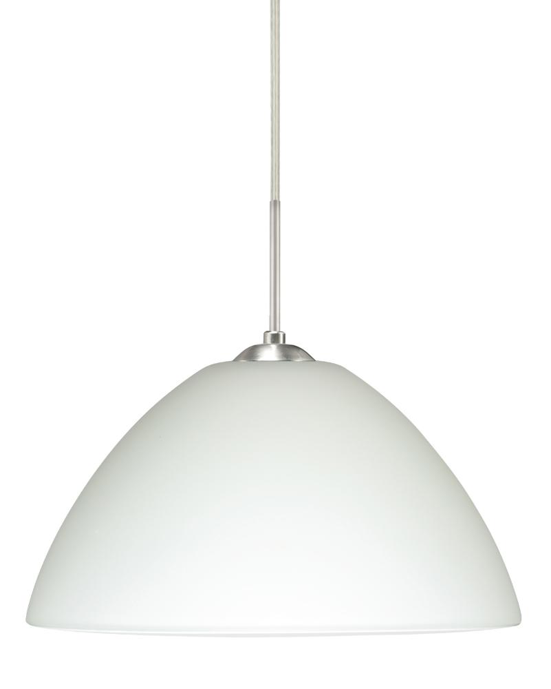 Besa Tessa LED Pendant White Satin Nickel 1x9W LED, 15Ft. Cord