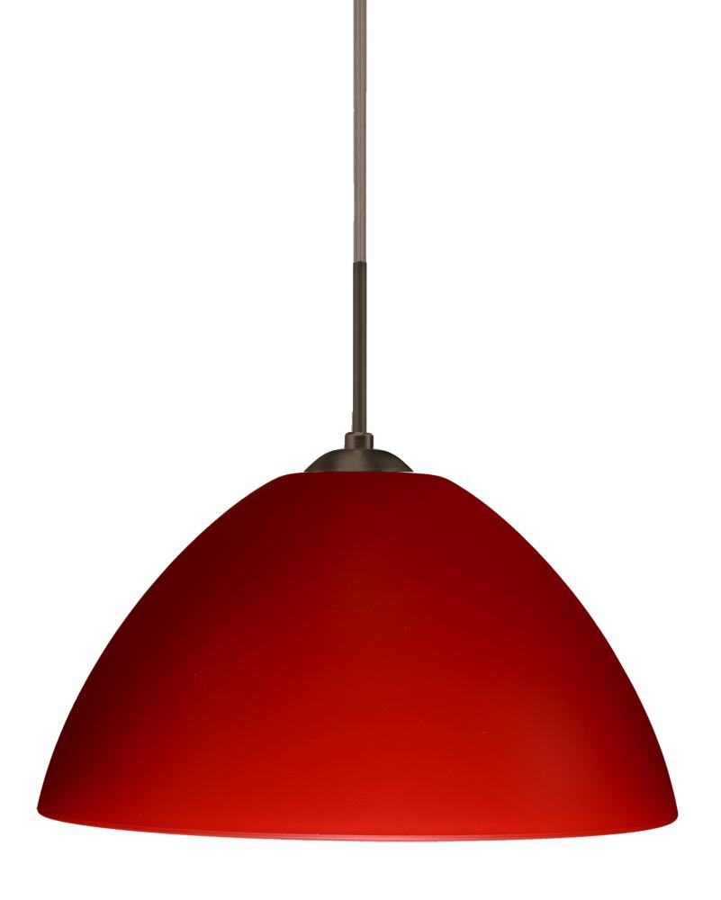 Besa Tessa Pendant Bronze Red Matte 1x75W Medium Base, 15Ft. Cord