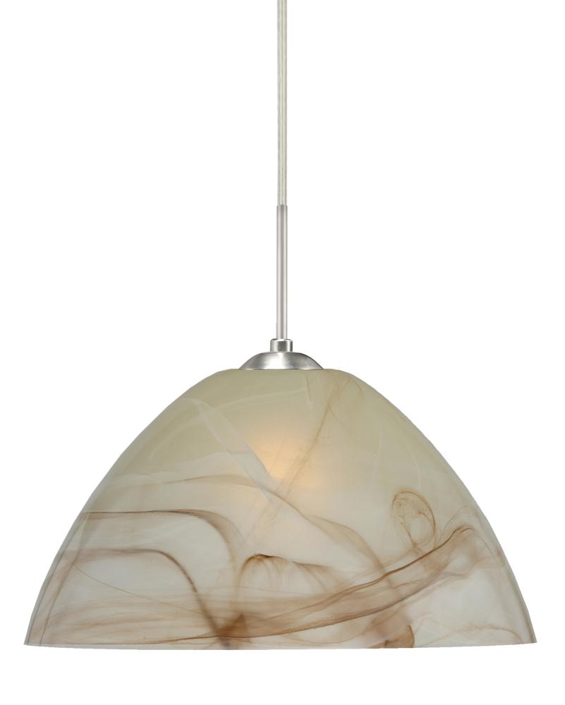 Besa Tessa LED Pendant Mocha Satin Nickel 1x9W LED, 15Ft. Cord