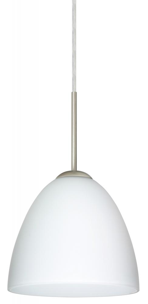 Besa Vila LED Pendant Opal Matte Satin Nickel 1x9W LED