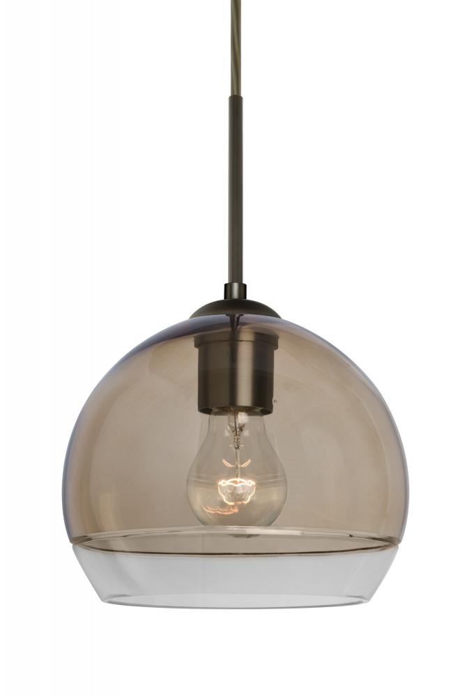 Besa, Ally 8 Cord Pendant, Smoke/Clear, Bronze Finish, 1x60W Medium Base