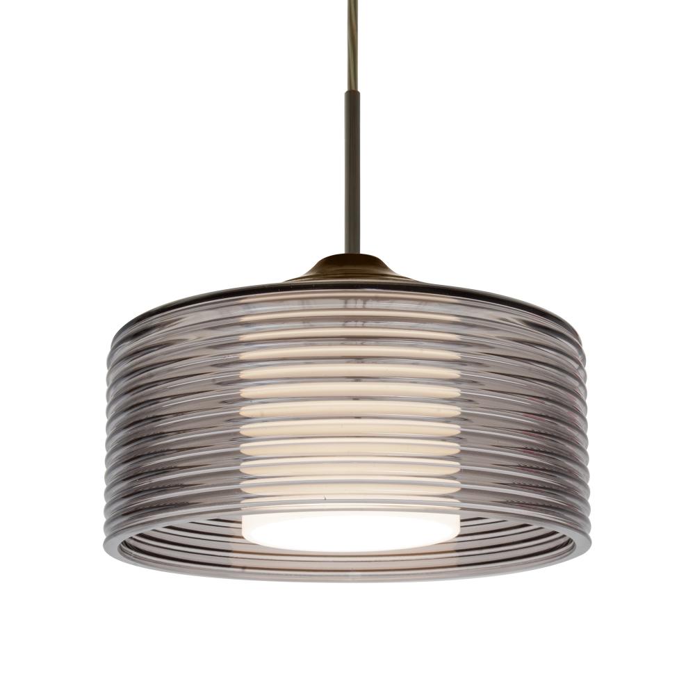 Besa Belu Pendant, Smoke Shade, Bronze Finish, 1x60W E26 Base