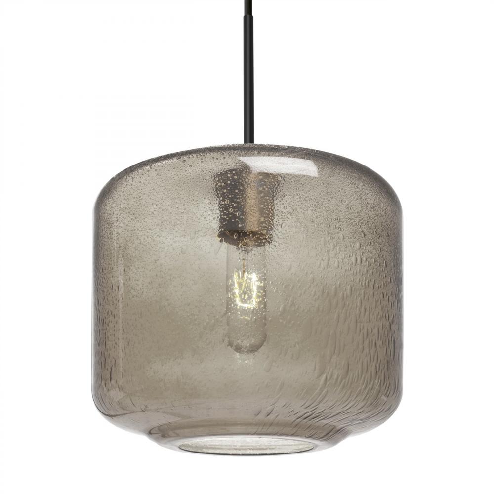 Besa Niles 10 Pendant, Smoke Bubble, Black Finish, 1x60W MAX E26 Base