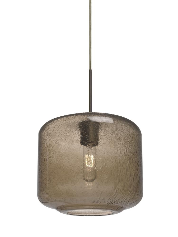 Besa Niles 10 Pendant, Smoke Bubble, Bronze Finish, 1x60W Medium Base T10