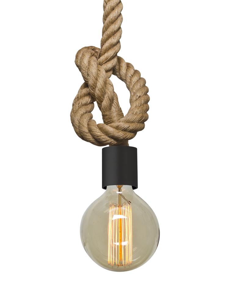 Besa Solo Rope Pendant, Black, 1x75W T8