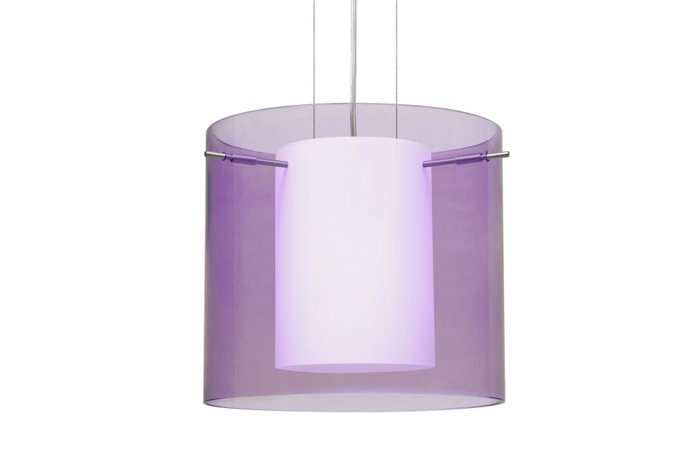 Besa Pahu 12 LED Pendant 1Kg Transparent Amethyst Satin Nickel 1x11W LED