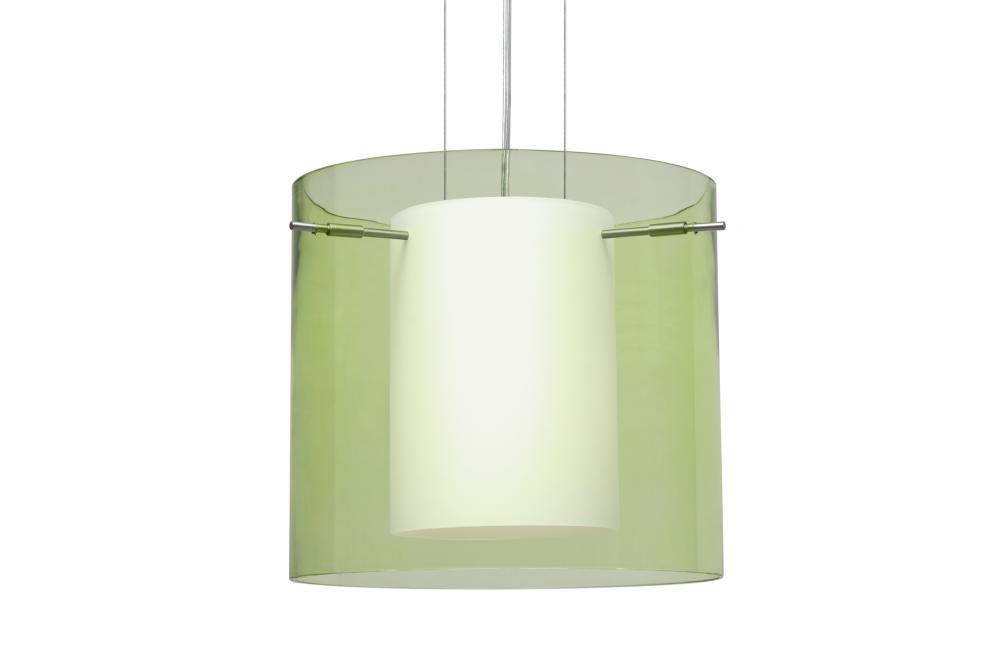 Besa Pahu 12 LED Pendant 1Kg Transparent Olive Satin Nickel 1x11W LED