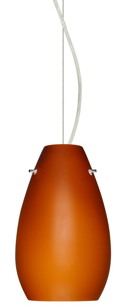 Besa Pera 9 Cable Pendant Amber Matte Satin Nickel 1x100W Medium Base