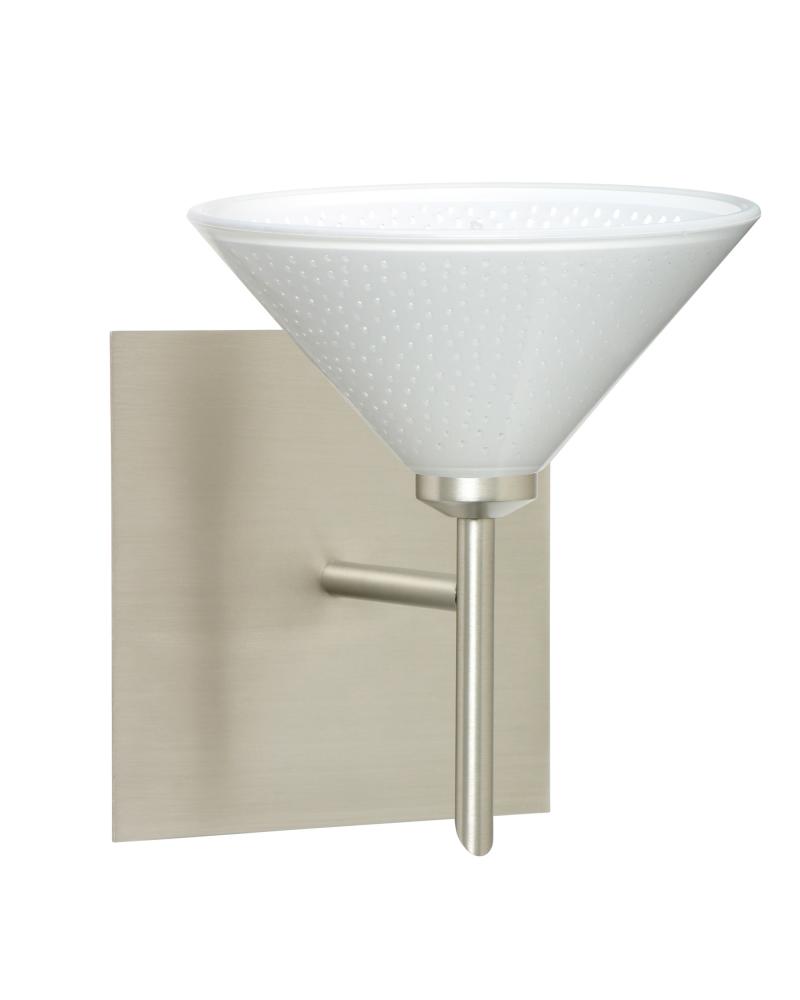 Besa Wall With SQ Canopy Kona Satin Nickel White Starpoint 1x5W LED