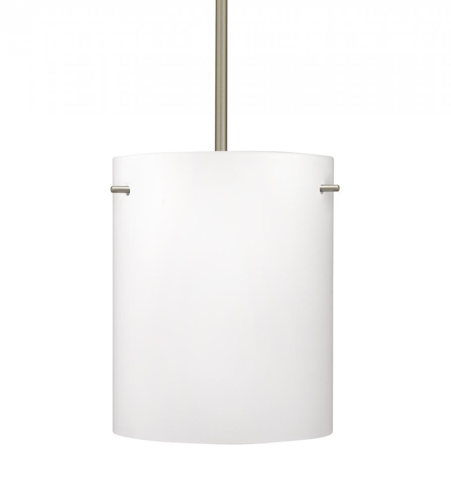 Besa Stem Pendant Tamburo 8 Satin Nickel Opal Matte 1x100W Medium Base