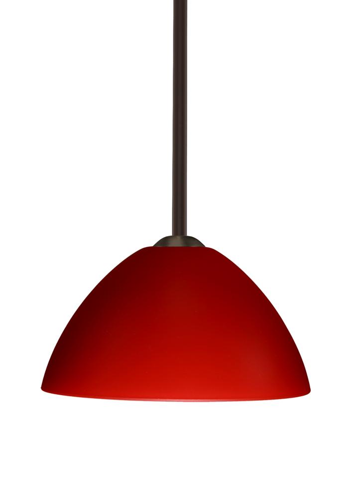 Besa Tessa Stem Pendant Bronze Red Matte 1x75W Medium Base