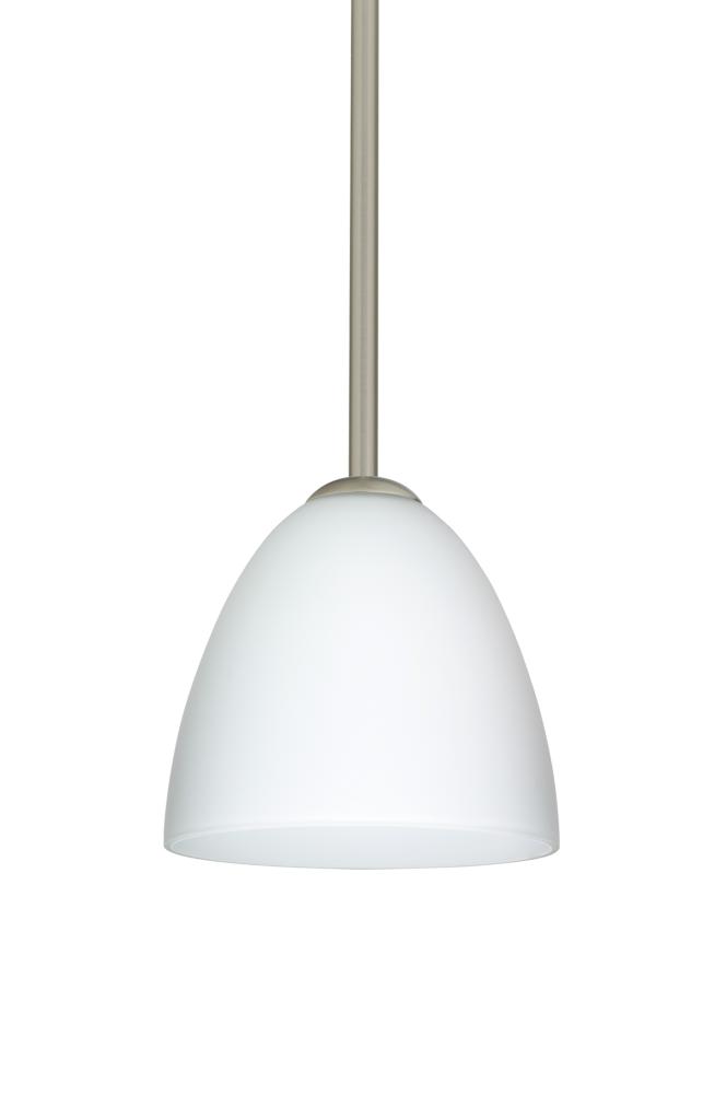 Besa Vila LED Pendant Opal Matte Satin Nickel 1x9W LED