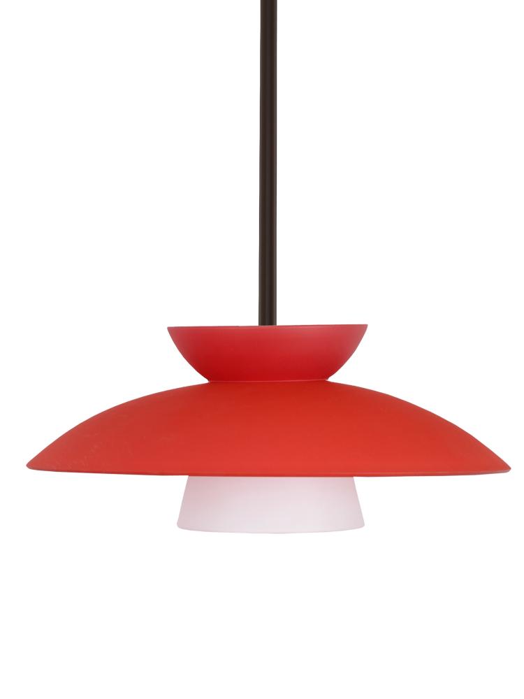 Besa Trilo 15 Stem Pendant Bronze Red Matte 1x75W Medium Base