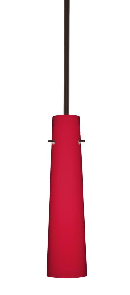 Besa Camino Stem Pendant Bronze Ruby Matte 1x40W Halogen