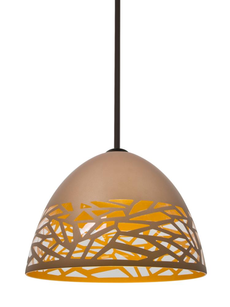 Besa Kiev Stem Pendant, Copper, Bronze Finish, 1x9W LED