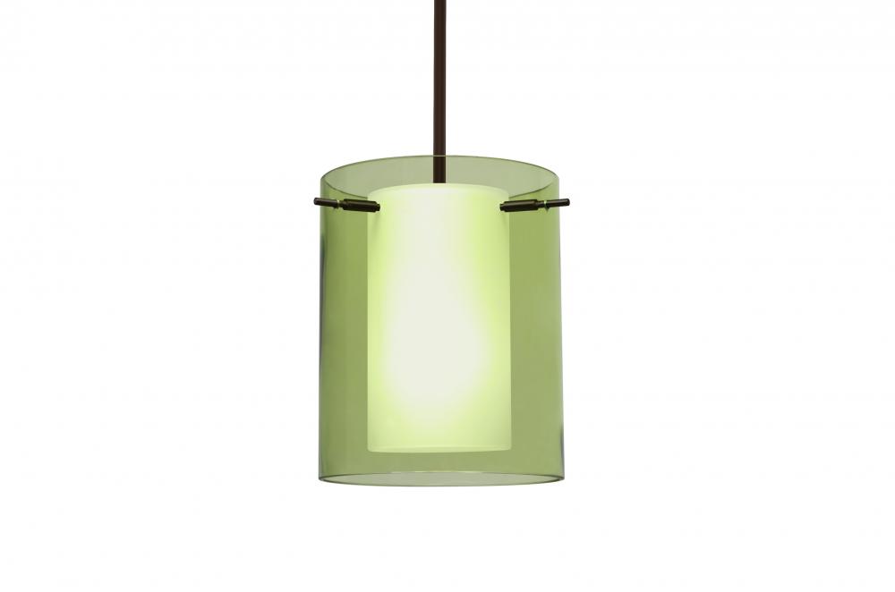 Besa Pahu 8 LED Pendant 1Tt Transparent Olive/Opal Bronze 1x11W LED