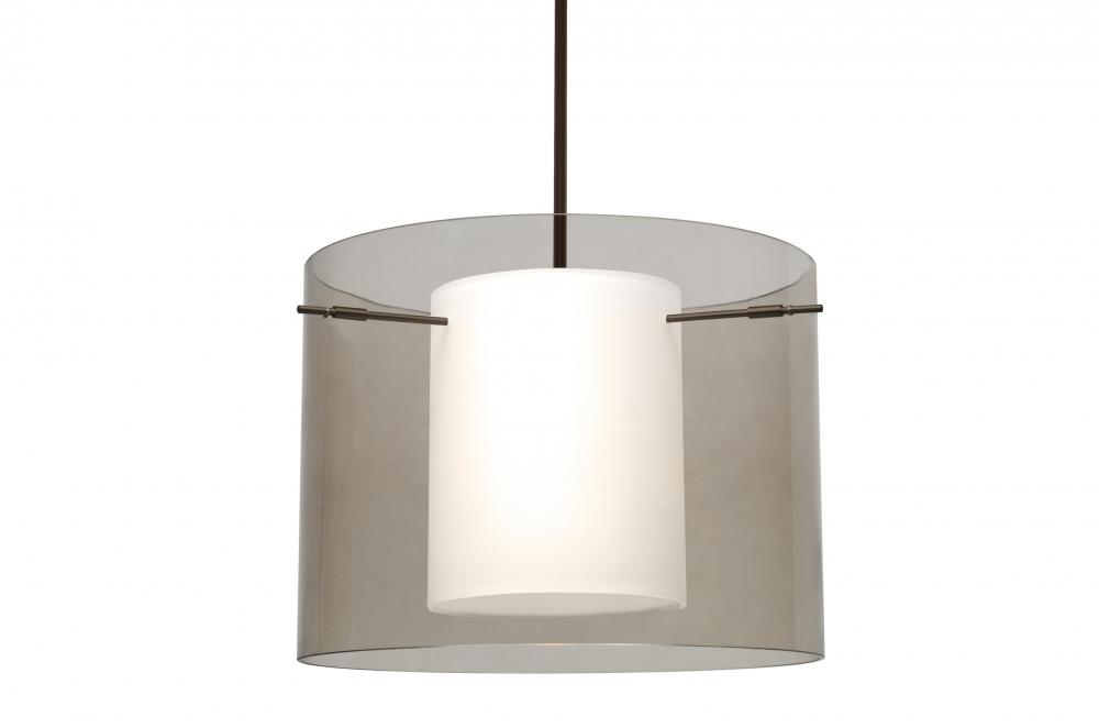 Besa Pendant Pahu 16 Bronze Transparent Smoke/Opal 1x11W LED