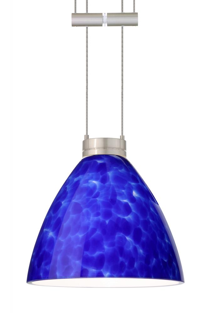 Besa Pendant Mia Satin Nickel Blue Cloud 1x50W Halogen