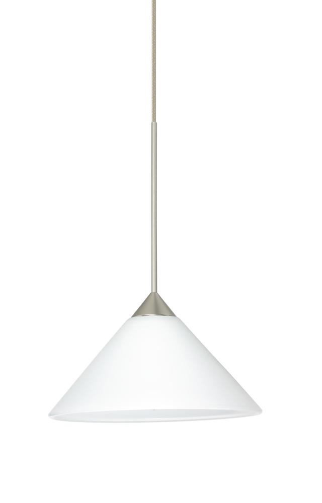 Besa Pendant Kona Satin Nickel White 1x5W LED