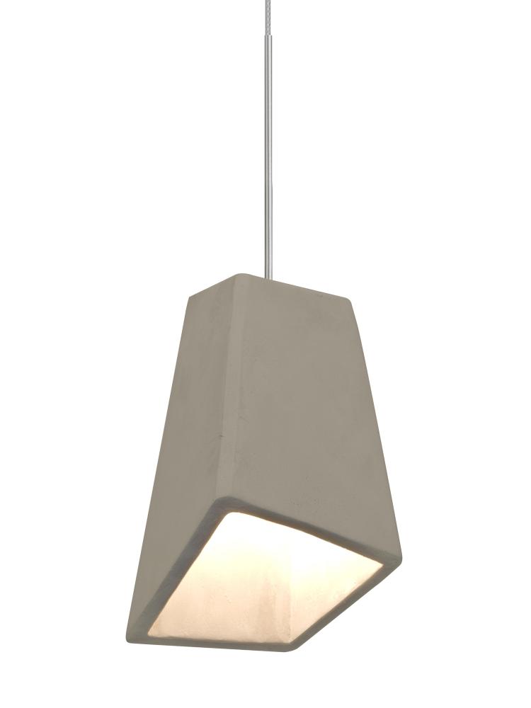 Besa Skip Cord Pendant, Tan, Satin Nickel Finish, 1x9W LED