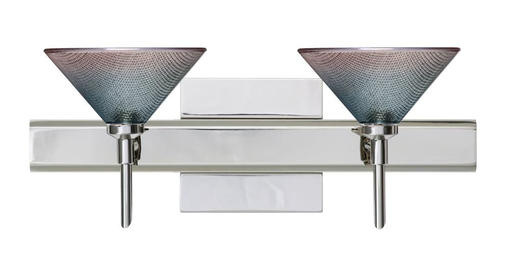 Besa Wall With SQ Canopy Kona Chrome Bi-Color 2x5W LED