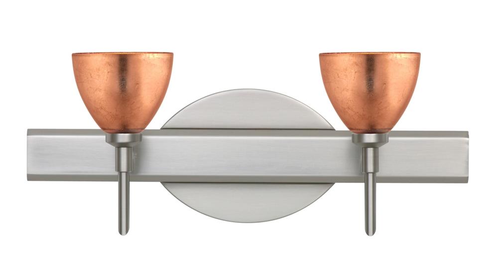 Besa Divi Wall 2SW Copper Foil Satin Nickel 2x40W G9