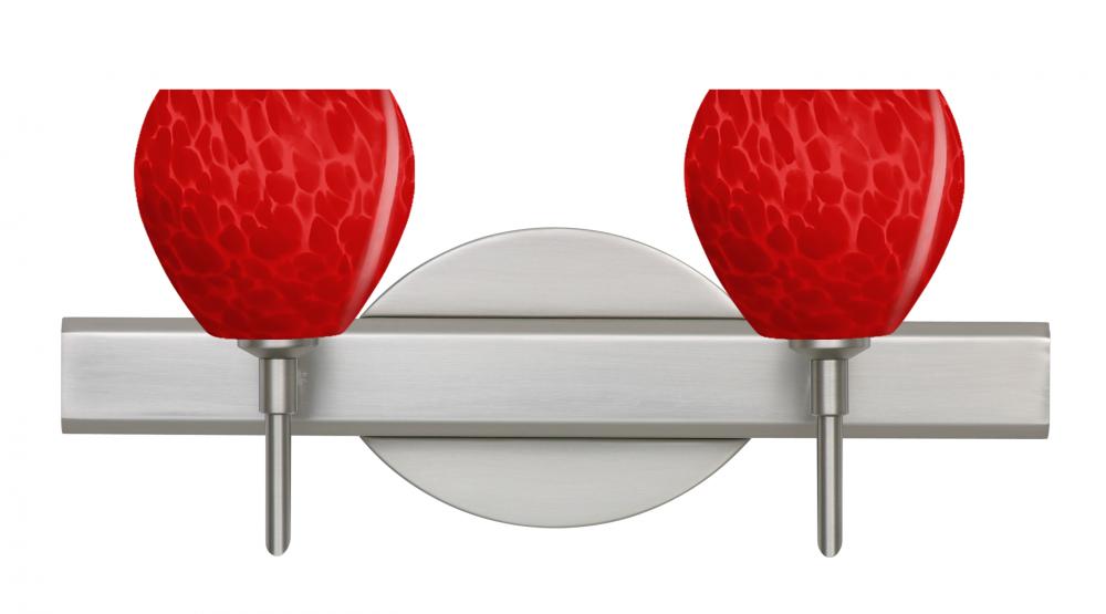 Besa, Tay Tay Vanity, Red Cloud, Satin Nickel Finish, 2x40W G9 Base