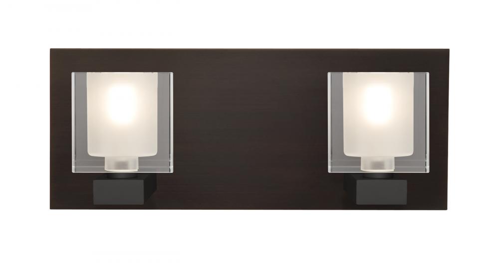 Besa, Bolo Vanity, Clear/Frost, Bronze Finish, 2x40W Halogen