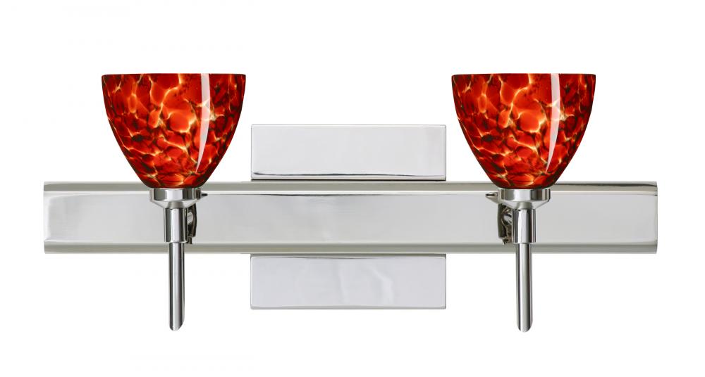 Besa Divi Wall With SQ Canopy 2SW Garnet Chrome 2x5W LED