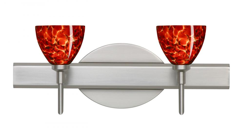 Besa Divi Wall 2SW Garnet Satin Nickel 2x5W LED