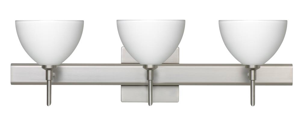 Besa Wall With SQ Canopy Brella Satin Nickel White 3x5W LED