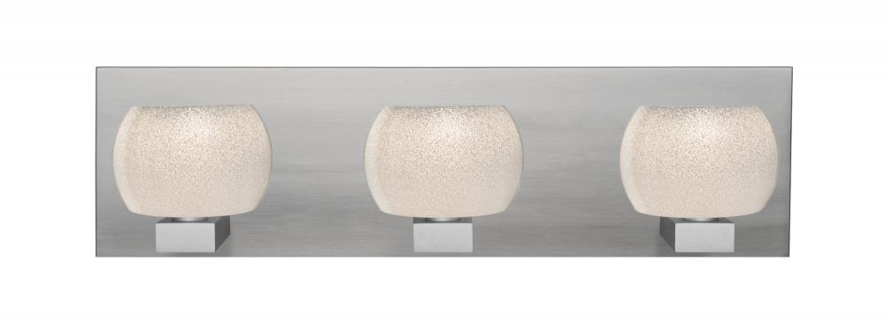 Besa, Keno Vanity, White Sand, Satin Nickel Finish, 3x60W Halogen