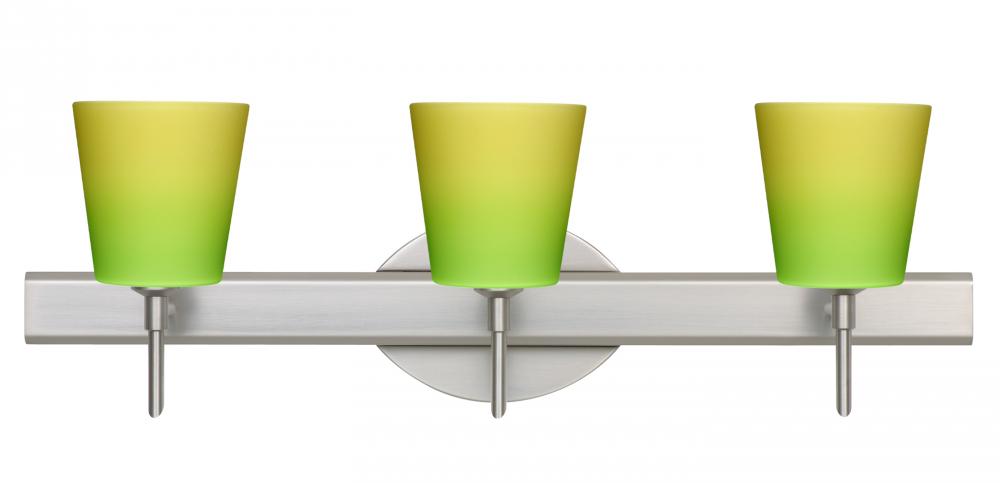 Besa Wall Canto 5 Satin Nickel Bicolor Green/Yellow 3x5W LED