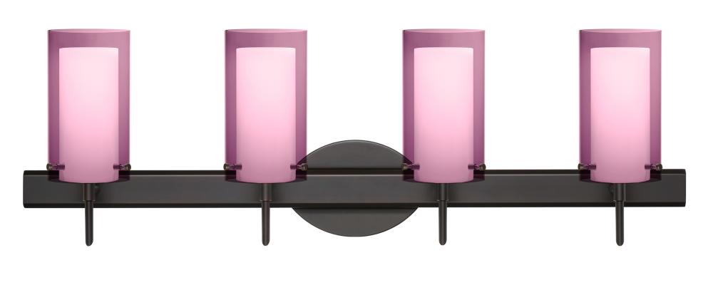 Besa Pahu 4 Wall 4SW Transparent Amethyst/Opal Bronze 4x5W LED