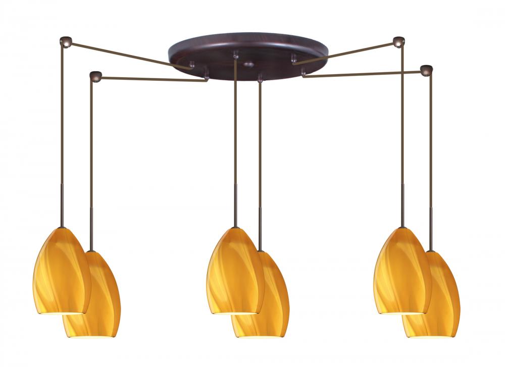 Besa Pendant Euka Bronze Honey 6X60W A19