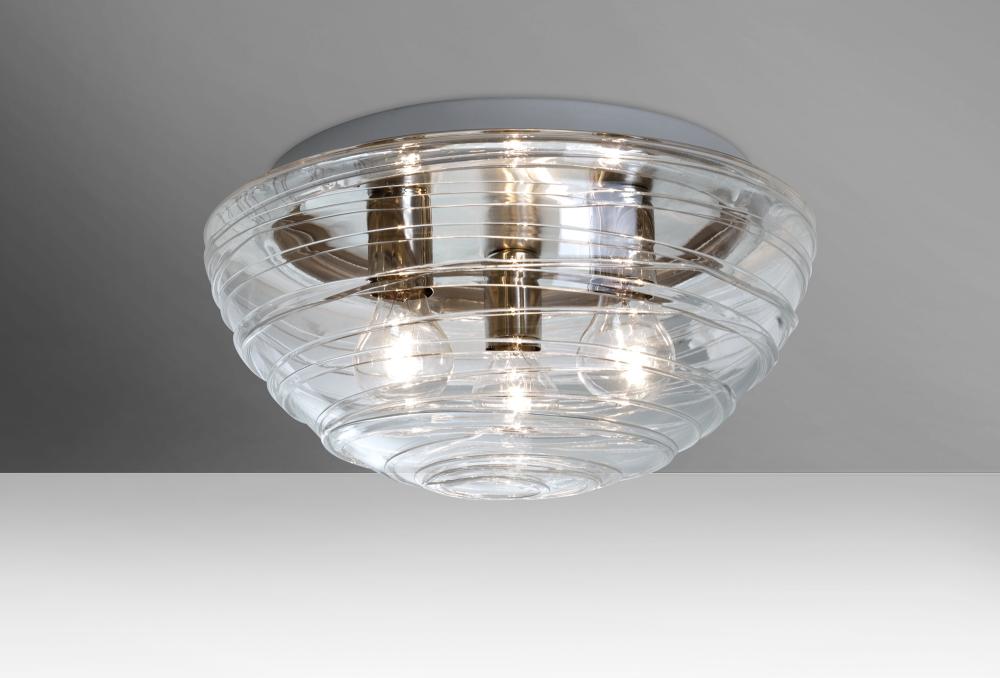 Besa Ceiling Wave 15 Clear 3x60W Medium Base