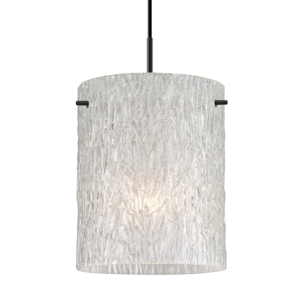 Besa Tamburo 8 Pendant, Glitter Stone, Black Finish, 1x100W MAX E26 Base