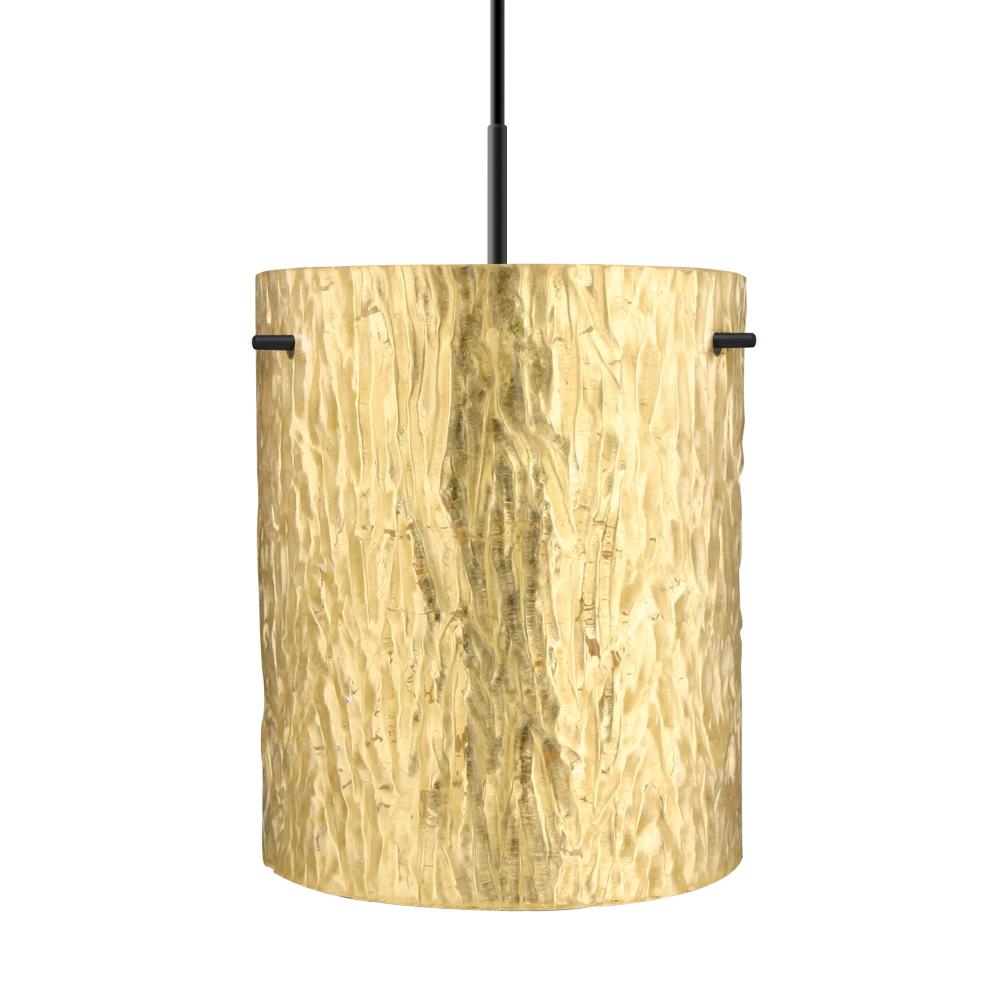 Besa Tamburo 8 Pendant, Stone Gold Foil, Black Finish, 1x100W MAX E26 Base