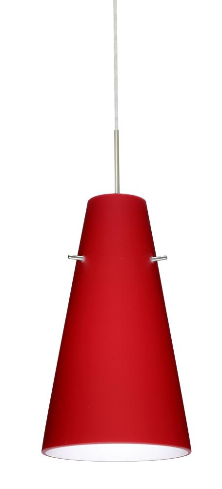 Besa Cierro Pendant For Multiport Canopy Satin Nickel Ruby Matte 1x100W Medium Base