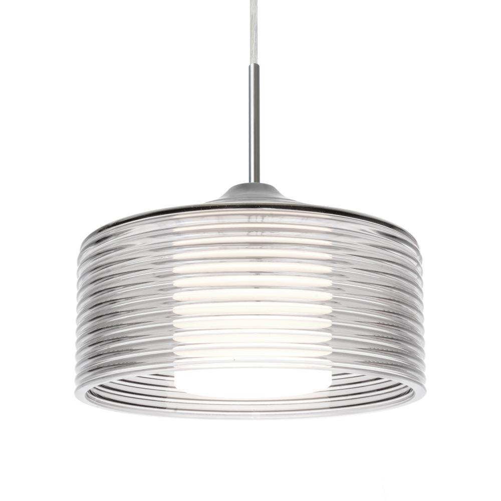 Besa Belu Pendant for Multiport Canopy, Clear Shade, Black Finish, 1x60W E26 Base