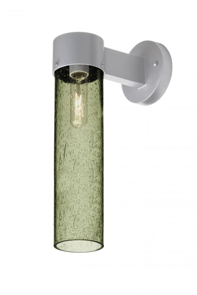 Besa, Juni 16 Outdoor Sconce, Moss Bubble, Silver Finish, 1x60W Medium Base