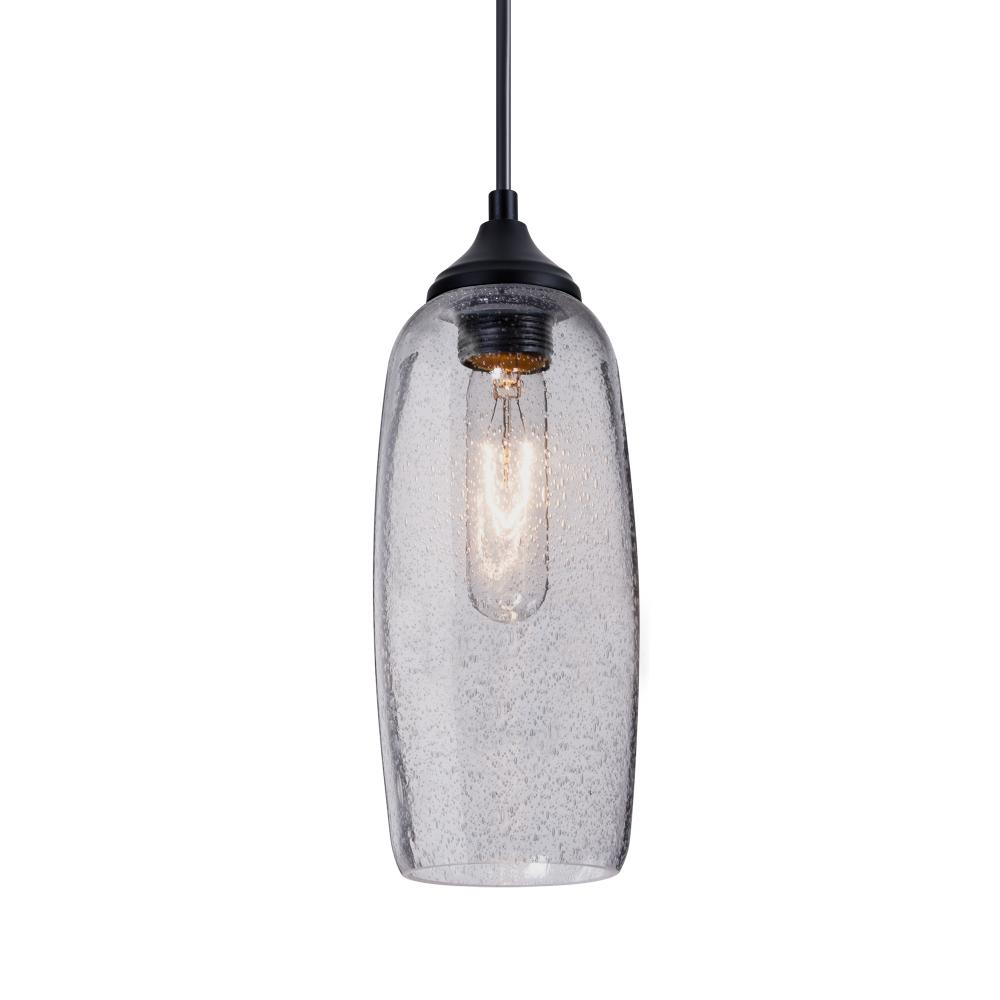 Besa, Pinot 9 Outdoor Pendant, Clear Bubble, Black FInish 1x60W E26 Base